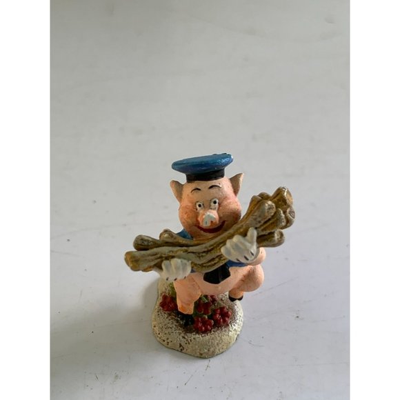 Fifer Pig Disney 3 Little Pigs WDCC Enchanted Places Miniature (Damaged) 1990s - Picture 6 of 8